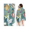 Serviette de Plage Tendance Carrée à Imprimé Etoiles de Mer et Vie - multicolor 70 CM X 150 CM