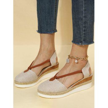 

Contrast Slip On Thick Platform Outdoor Sandals, Beige