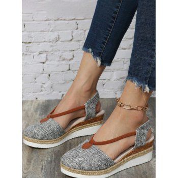 

Contrast Slip On Thick Platform Outdoor Sandals, Gray