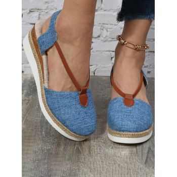 

Contrast Slip On Thick Platform Outdoor Sandals, Blue