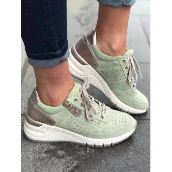 

Lace Up Breathable Colorblock Casual Sports Shoes, Mint green