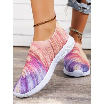 

Contrast Colorblock Breathable Slip On Sports Shoes, Purple