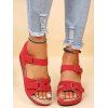 Plain Color Buckle Strap Wedge Heels Trendy Outdoor Sandals - Rouge EU 41