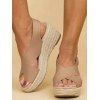 Crossover Open Toe Wedge Heels Slip On Casual Sandals - Abricot EU 41