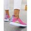 Contrast Colorblock Breathable Slip On Sports Shoes - Rouge Rose EU 36