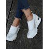 Rhinestone Wedge Heels Slip On Outdoor Shoes - Blanc EU 37