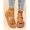 Plain Color Buckle Strap Wedge Heels Trendy Outdoor Sandals - Orange EU 43