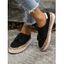 Colorblock Fringe Slip On Flat Platform Outdoor Shoes - Blanc EU 41
