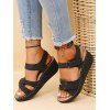 Plain Color Buckle Strap Wedge Heels Trendy Outdoor Sandals - Noir EU 40