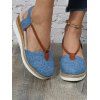 Contrast Slip On Thick Platform Outdoor Sandals - Bleu EU 40