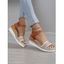 Houndstooth Buckle Strap Wedge Heels Open Toe Trendy Sandals - Brun EU 41