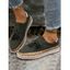 Colorblock Fringe Slip On Flat Platform Outdoor Shoes - Blanc EU 35