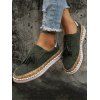 Colorblock Fringe Slip On Flat Platform Outdoor Shoes - Vert EU 43