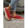 Colorblock Fringe Slip On Flat Platform Outdoor Shoes - Rouge EU 40
