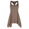 Celestial Sun Moon Print Asymmetric Tank Top Long Casual Tank Top