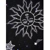 Vacation Bikini Swimsuit Sun Moon Star Print Crisscross Halter Swimwear Padded Skorts Bathing Suit - BLACK XXL