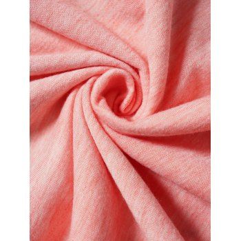 Peach Blossom Print Layered Faux Twinset Dress Short Sleeve Heathered Cottagecore Mini Dress