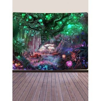 

Forest Bridge Landscape Pattern Tapestry Hanging Wall Home Decor, Multicolor