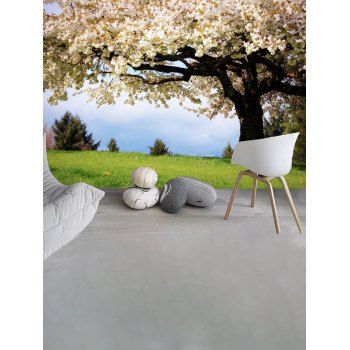 

Flower Tree Landscape Pattern Tapestry Hanging Wall Home Decor, White