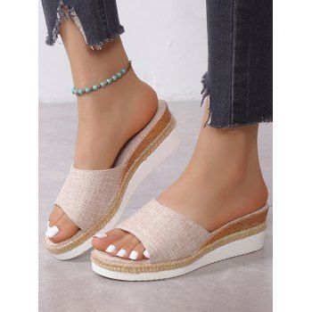 

Summer Casual Platform Wedge Slippers, Apricot