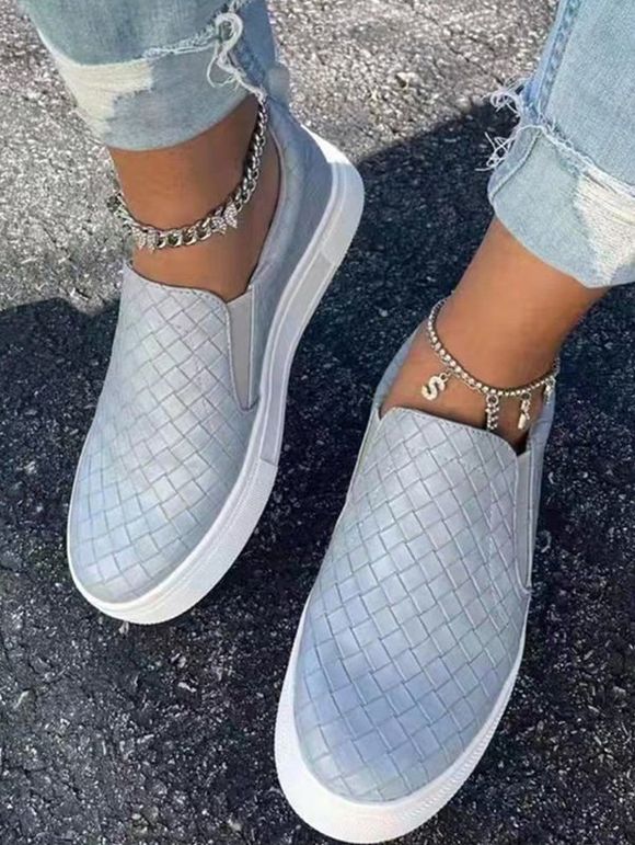 Geometric Pattern Slip On Casual Outdoor Shoes - Gris EU 41