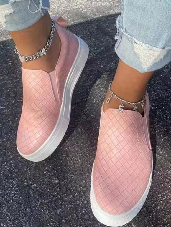 Geometric Pattern Slip On Casual Outdoor Shoes - Rose EU 42