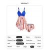 Modest Tankini Swimsuit Striped Anchor Print Twisted Swimwear Padded Tummy Control Vacation Bathing Suit - DEEP BLUE M