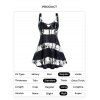 Striped Print Tank Top Tie Dye Lace Up Strap Casual Tank Top - BLACK XL