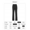 Pantalon Long Evasé Texturé Simple en Couleur Unie à Taille Haute Elastique - Noir XL