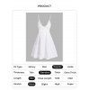 Floral Lace Panel Vacation Mini Dress Adjustable Strap Bowknot Ruffles Backless Plunge A Line Dress - WHITE M
