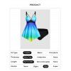 Ombre Print Asymmetric Pointed Hem Tankini Swimsuit Adjustable Strap Padded Bathing Suit Beach Tankini Two Piece Swimwear - GREEN 2XL