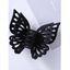Pince à Cheveux Elégante Simple Papillon Evidé en Couleur Unie - Noir 