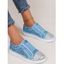Sparkly Sequins Slip On Casual Flat Shoes - Bleu EU 43
