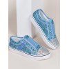 Sparkly Sequins Slip On Casual Flat Shoes - Bleu EU 43
