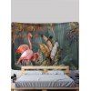 Tapisserie Murale à Imprimé Flamants Roses et Feuilles Tropicales Décor Maison - multicolor 95 CM X 73 CM