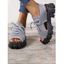 Hollow Out Lace Up Thick Platform Knitted Outdoor Casual Sandals - Gris EU 43