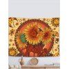Tapisserie Murale Décorative Motif Tournesols Feuilles et Lune - multicolor 150 CM X 130 CM