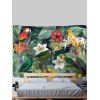 Tapisserie Murale à Imprimé Perroquets Fleurs et Feuilles Tropicales Décor Maison - Vert profond 95 CM X 73 CM