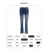 Acid Wash Jeans Zipper Fly Pockets High Waisted Straight Long Denim Pants - BLUE XL