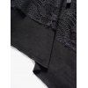 Jupe Mi-Longue Gothique Zippé à Ourlet Asymétrique à Lacets - Noir XXL