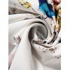 T-shirt Superposé à Bretelle Réglable Asymétrique Fleur Colorée Ourlet à Volants de Grande Taille - Blanc L