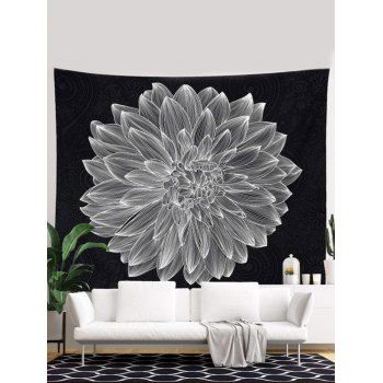 

3D Flower Print Tapestry Hanging Wall Home Decor, Light gray