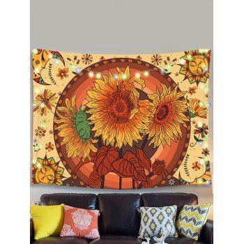 

Sunflower Leaf Moon Pattern Tapestry Hanging Wall Home Decor, Multicolor