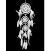 Attrape-Rêve Ajouré Orné de Plumes et Perles Fantaisies Style Bohémien Décor Maison - Blanc 