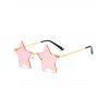 Lunettes de Soleil Tendances en Forme D'Etoile sans Monture pour Extérieur - Rose clair 