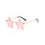Lunettes de Soleil Tendances en Forme D'Etoile sans Monture pour Extérieur - Rose clair 