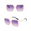 Lunettes de Soleil Carrées Embellies de Fausse Perle pour Extérieur - Pourpre 