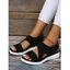 Plain Color Slip On Wedge Heels Outdoor Knitted Sandals - Rose EU 41