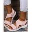 Plain Color Slip On Wedge Heels Outdoor Knitted Sandals - Noir EU 41