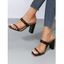 Braid Deisgn Slip On Chunky Heels Plain Color Outdoor Sandals - Brun EU 43
